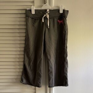 PINK Victoria's Secret Gray Drawstring Sweatpants with Pink Logo SZ S